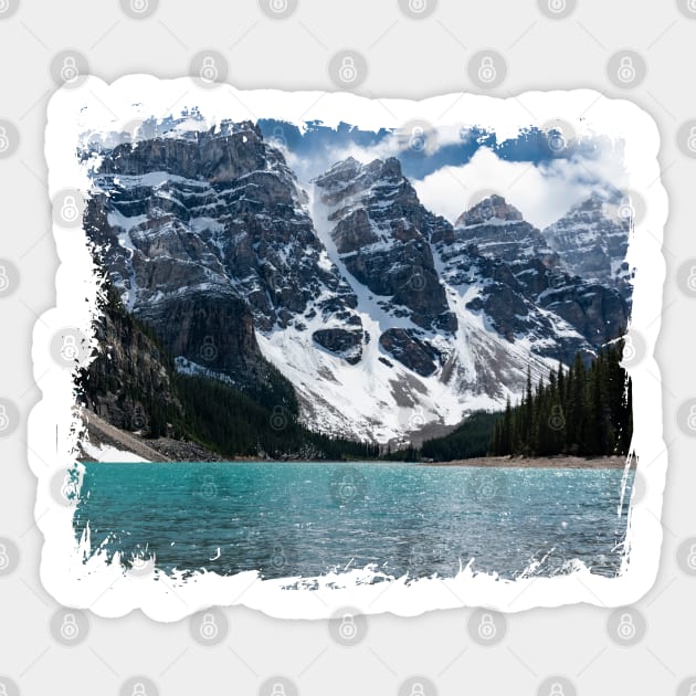 Mountains with blue lake Sticker by Photomisak72